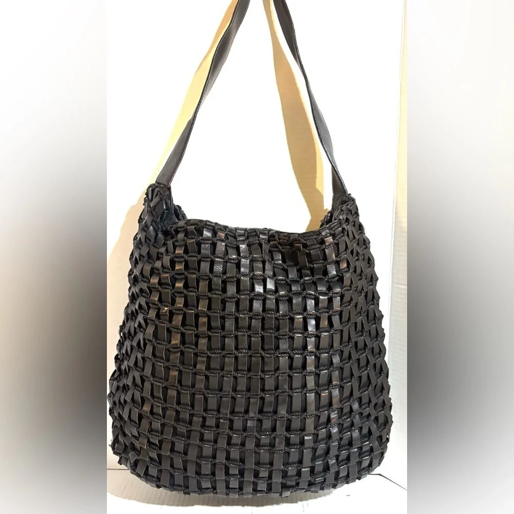 Banana Republic Black Woven Hobo Bag